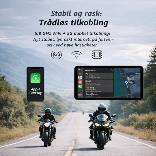 6" Trådløs Smartskjerm med ApplePlay og AndroidAuto
