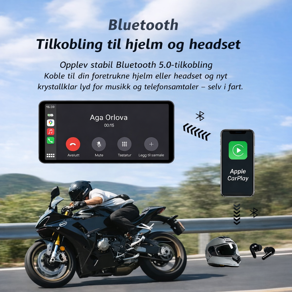 6" Trådløs Smartskjerm med ApplePlay og AndroidAuto